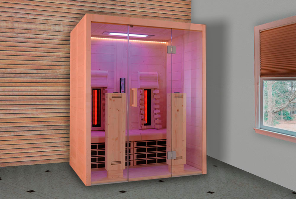 Vista di una sauna a infrarossiall'interno di una casa